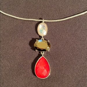 Chico’s Raspberry Pendant Necklace